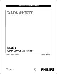 BLU86 datasheet: 32 V, UHF power transistor BLU86