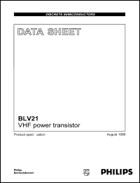 BLV21 datasheet: 65 V, VHF power transistor BLV21