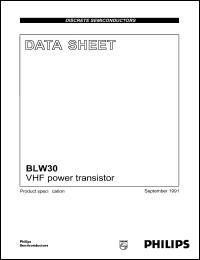 BLW30 datasheet: 36 V, VHF power transistor BLW30