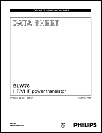 BLW78 datasheet: 70 V, VHF power transistor BLW78