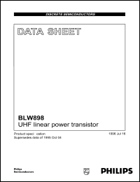 BLW898 datasheet: 60 V, UHF linear power transistor BLW898