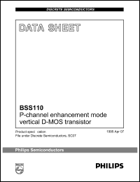 BSS110 datasheet: 50 V, P-channel  enhancement mode vertical D-MOS transistor BSS110