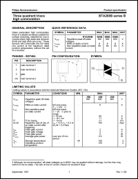 BTA208B-800B datasheet: 800 V, three quadrant triac high commutation BTA208B-800B