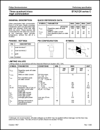 BTA212X-600C datasheet: 600 V, three quadrant triac high commutation BTA212X-600C