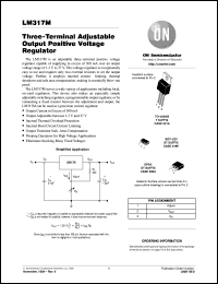LM317MSTT1 datasheet: Three-Terminal Adjustable Output Positive Voltage Regulator LM317MSTT1