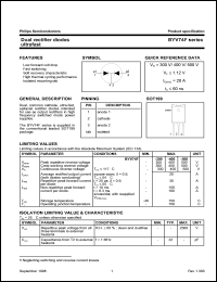 BYV74F-300 datasheet: 300 V, dual rectifier diode ultrafast BYV74F-300