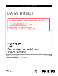 HEF4755VT datasheet: 4.75-12.6 V, Transceiver for serial data communication HEF4755VT