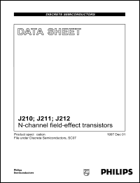 J210 datasheet: 15 mA, N-channel field-effect transistor J210