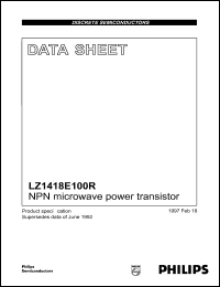 LZ1418E100R datasheet: NPN microwave power transistor LZ1418E100R