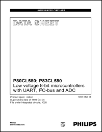 P80CL580HFH datasheet: 6 V, Low voltage 8-bit microcontroller with UART, I2C-bus and ADC P80CL580HFH
