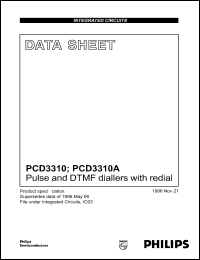 PCD3310AT datasheet: 6 V, pulse and DTMF dialler with redial PCD3310AT