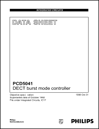 PCD5041H datasheet: 6.5 V, DECT burst mode controller PCD5041H