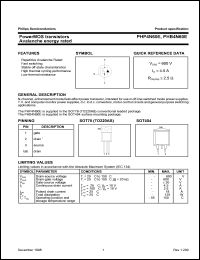 PHB4N60E datasheet: 600 V, power MOS transistor avalanche energy rated PHB4N60E