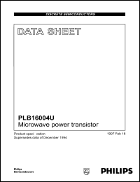 PLB16004U datasheet: 40 V, microwave power transistor PLB16004U
