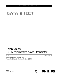 PZB16035U datasheet: 40 V, NPN microwave power transistor PZB16035U