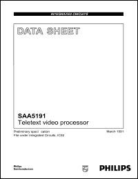SAA5191 datasheet: 12 V, teletext video processor SAA5191
