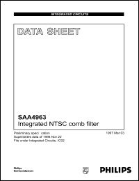 SAA4963 datasheet: 5.5 V, integrated NTSC comb filter SAA4963