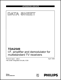TDA2549 datasheet: 12 V, I.F. amplifier and demodulator for multistandard TV receiver TDA2549