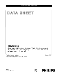 TDA3843 datasheet: Sound-IF circuit for TV AM-sound standard L and L TDA3843