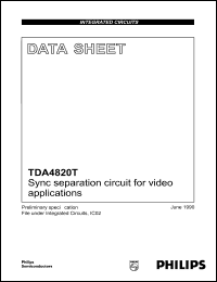TDA4820T datasheet: 12 V, sync separation circuit for video application TDA4820T