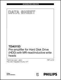 TDA5153X datasheet: 5 V pre-amplifier for hard disk drive with MR-read/inductive write head TDA5153X