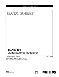 TDA8040T datasheet: 5 V, Quadrature  demodulator TDA8040T