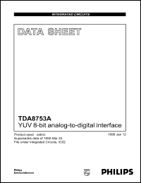 TDA8753A datasheet: 5 V, YUV 8-bit analog-to-digital interface TDA8753A