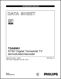 TDA8961 datasheet: 3.3 V, ATSC digital terrestrial TV demodulator/decoder TDA8961
