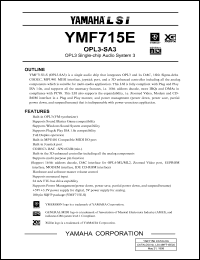 YMF715E-S datasheet: 5.0/3.3V; OPL3-SA3: OPL3 single-chip audio system 3 YMF715E-S