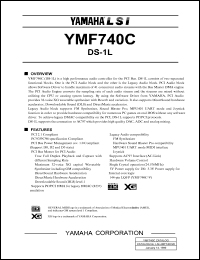 YMF740C-V datasheet: 5.0/3.3V; DS1-L: high performance audio controller for the PCI bus YMF740C-V