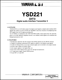 YSD221-D datasheet: 5V; DIT3: digital audio interface transmitter 3 YSD221-D