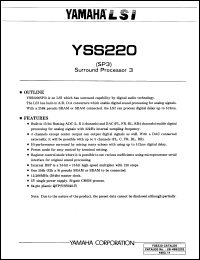 YSS220-F datasheet: 5V; SP3: surround processor 3 YSS220-F