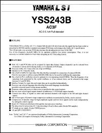YSS243B-F datasheet: 5V; AC3F: AC-35.1ch full decoder YSS243B-F