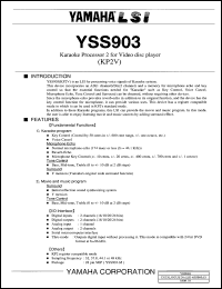 YSS903-M datasheet: 0.3-7.0V; KP2V: karaoke processor 2 for video disc player YSS903-M