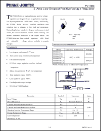PJ1084CM datasheet: 12V; 5Amp low dropout positive voltage regulator PJ1084CM