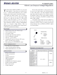 PJ2951ACS-3.3 datasheet: -20 to +60V; 150mA low dropout voltage regulator. For battery powered systems, portable instrumentation, avionics, automotive electronics, SMPS post-regulator, voltage reference, portable/lamp top/notebook computers, portable consumer equipment PJ2951ACS-3.3