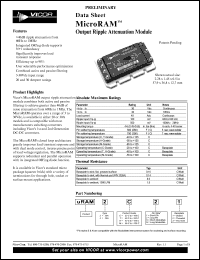 URAM2C12 datasheet: 20A; InputV:3-30V; 7.5W; MicroRAM: output ripple attenuator module URAM2C12