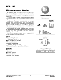 NCP1232DR2 datasheet: Microprocessor Monitor NCP1232DR2