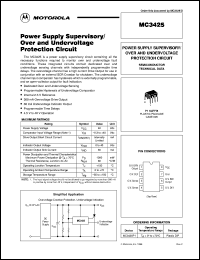 MC3425P1 datasheet: Power Supply Supervisory/Over and Undervoltage Protection Circuit MC3425P1