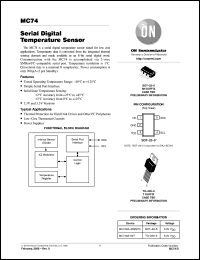 MC74A5-33SNTR datasheet: Serial Digital Temperature Sensor MC74A5-33SNTR