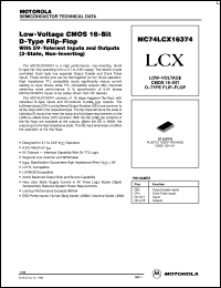 MC74LCX16374DT datasheet: Low-Voltage CMOS 16-Bit D-Type Flip-Flop with 5V-Tolerant Inputs and Outputs (3-State, Non-Inverting) MC74LCX16374DT