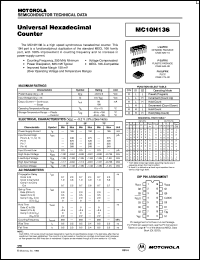 MC10H136FNR2 datasheet: Universal Hexadecimal Counter MC10H136FNR2
