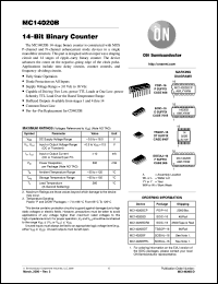 MC14020BCP datasheet: 14-Bit Binary Counter MC14020BCP