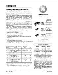 MC14516BFR1 datasheet: Binary Up/Down Counter MC14516BFR1