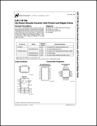 54F190DMQB datasheet: Up/Down Decade Counter with Preset and Ripple Clock 54F190DMQB