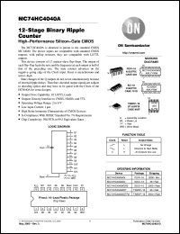 MC74HC4040AFL1 datasheet: 12-Stage Binary Ripple Counter MC74HC4040AFL1