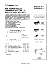 SN74LS169M datasheet:  BCD DECADE/MODULO 16 BINARY SYNCHRONOUS BI-DIRECTIONAL COUNTERS SN74LS169M