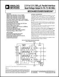 AD5334BRU datasheet: 2.5 V to 5.5 V, 500 uA, parallel interface quad voltage-output 8-Bit DACs AD5334BRU