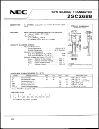 2SC2688 datasheet: NPN transistor for use in color chroma output circuit, 300 V, 0.2 A 2SC2688