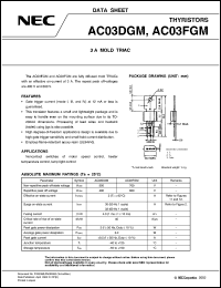 AC03DGM datasheet: 3A, 400V mold triac AC03DGM